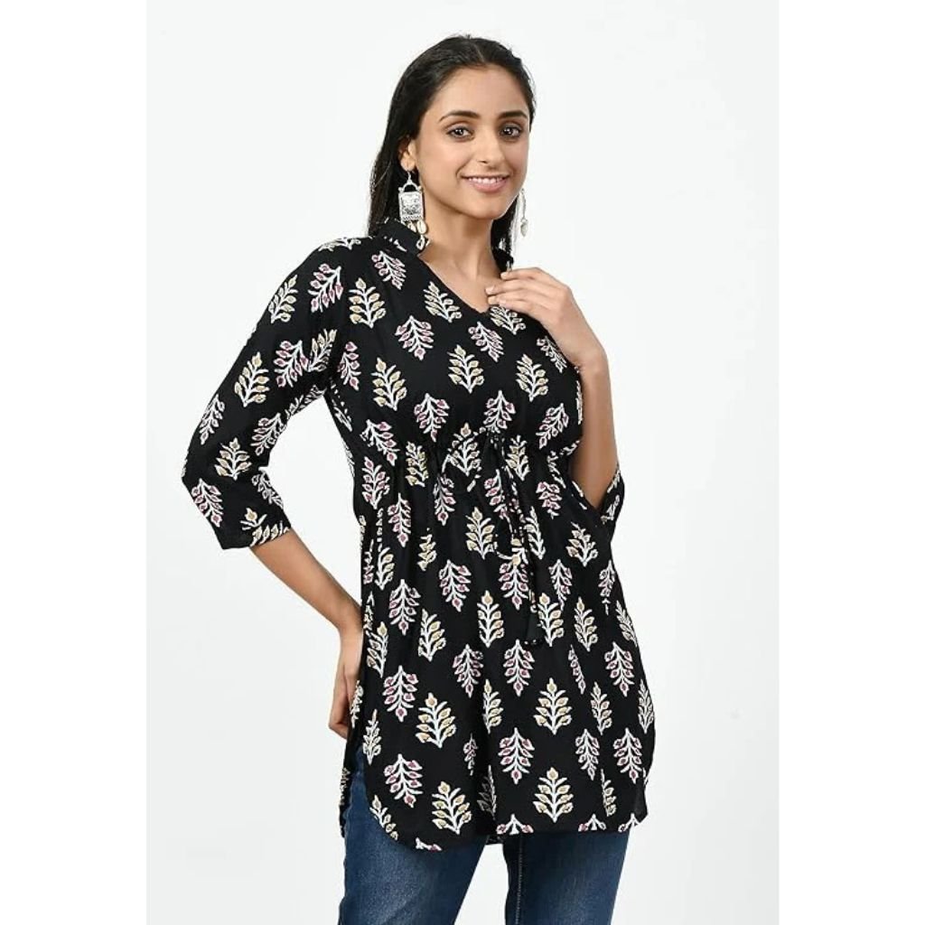 Rayon Black Casual Top for Women