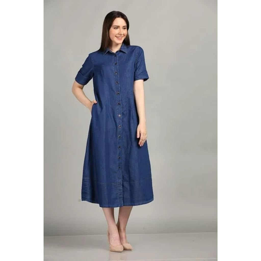 Long Shirt Type Design Denim Kurti