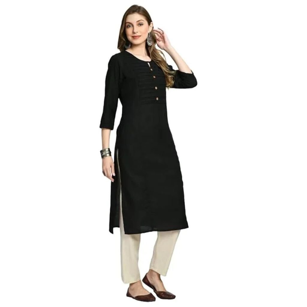 Pure Rayon Blend Cotton Material Plain Fancy Kurta for Women & Girls