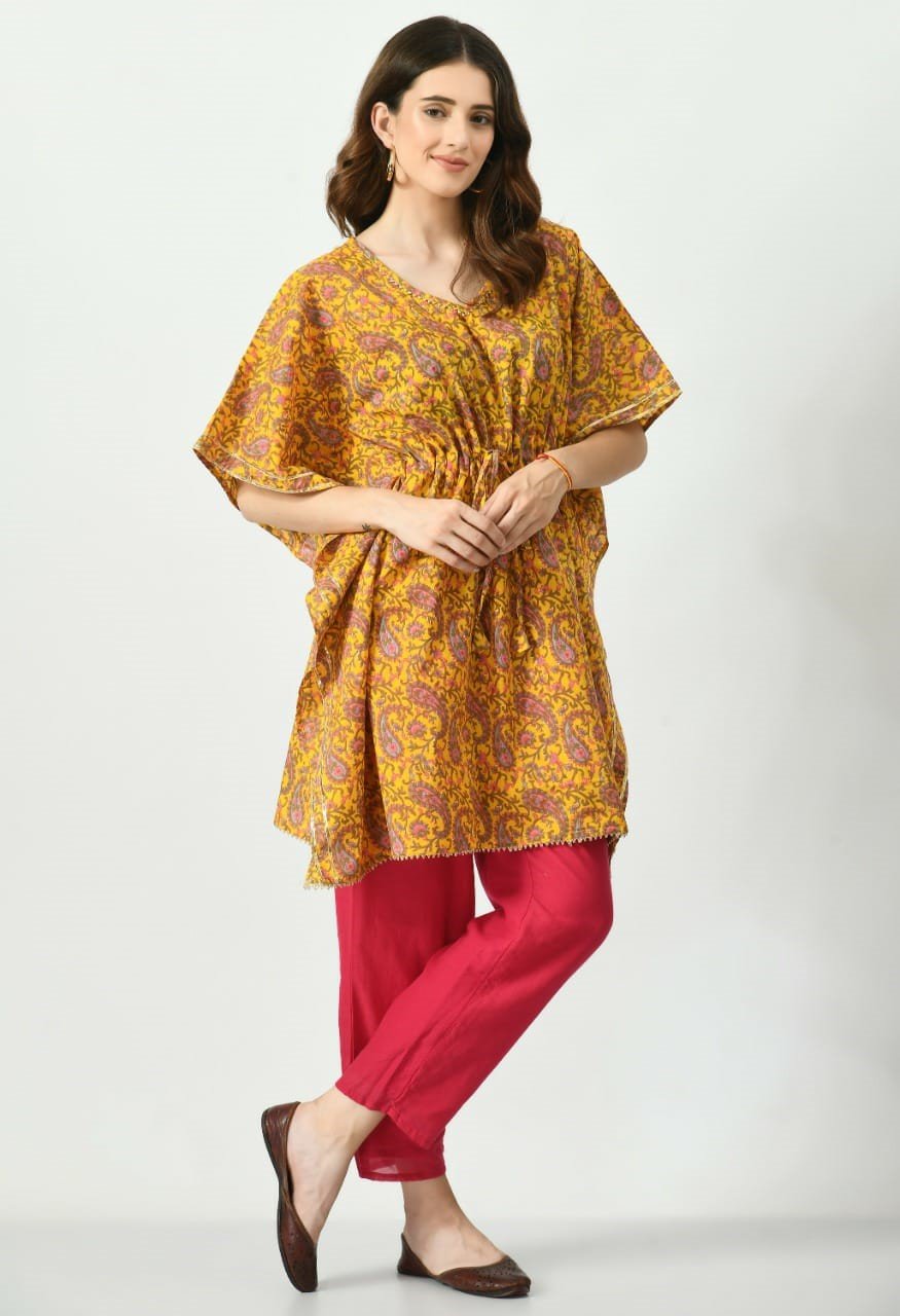 Printed Pure Cotton Kaftan Kurti