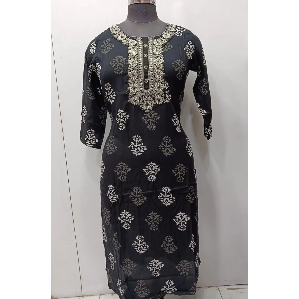 Cotton Printed  Straight Kurti For Women