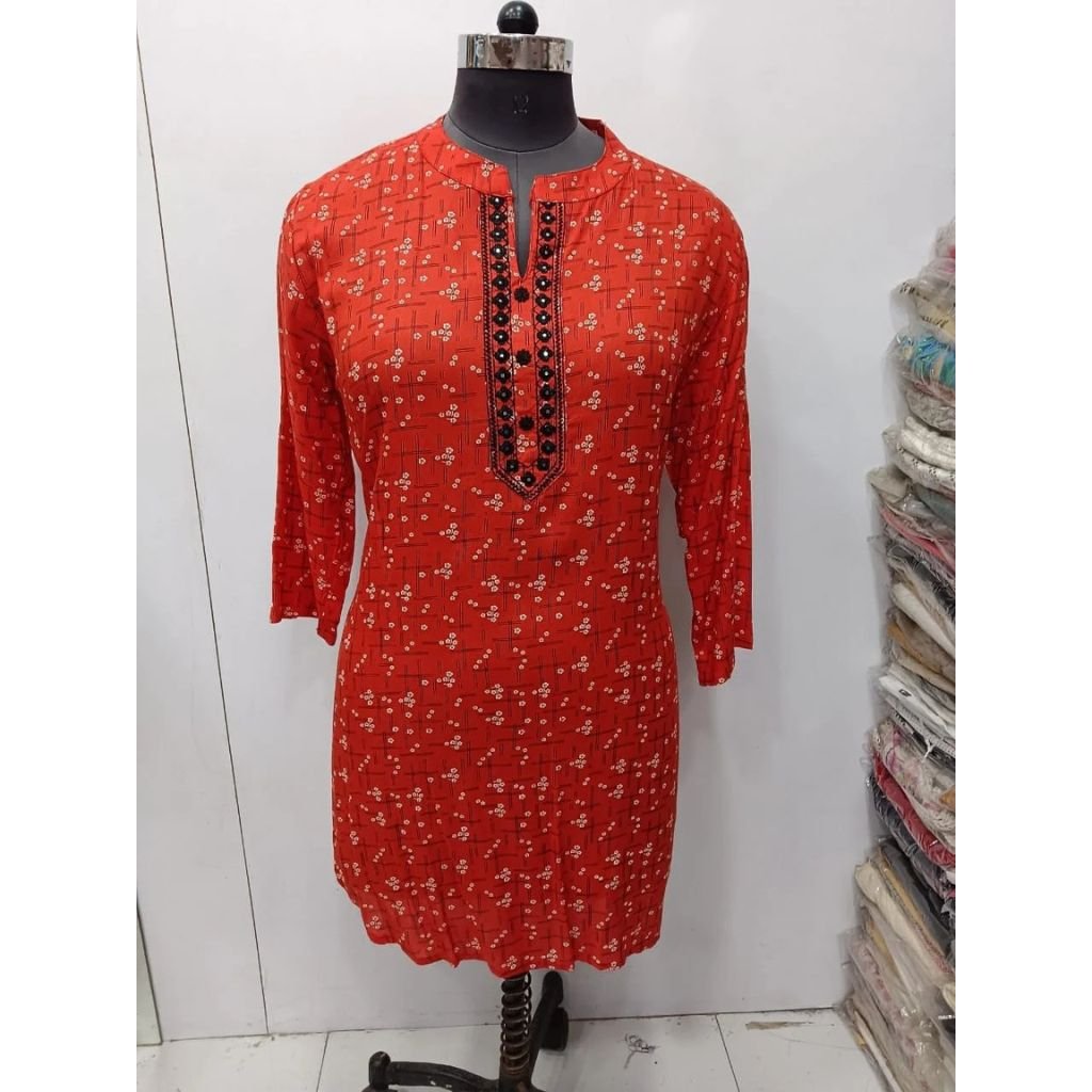 Rayon Printed Short Kurti