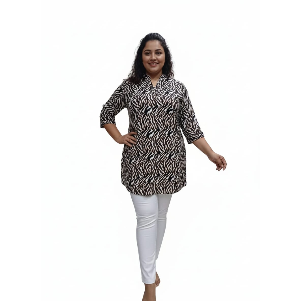Women’s Animal Print Rayon Kurti | Straight Fit Stylish Casual & Office Wear Kurta