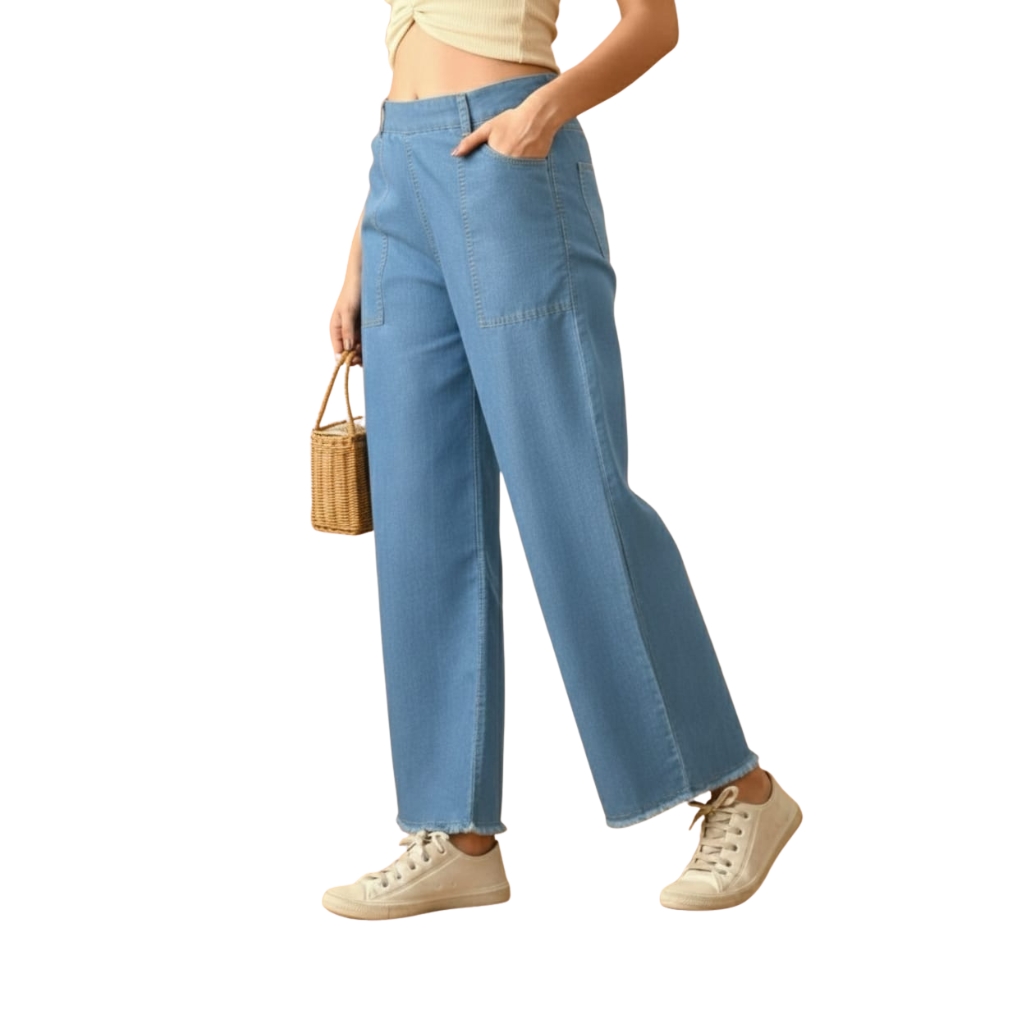 Women’s High Waist Straight Fit Denim Jeans with Front Pockets | Comfortable Casual Wear Jeans